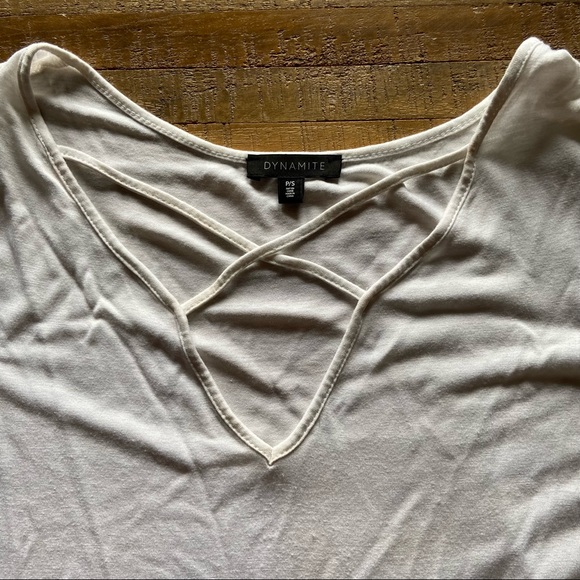 White tee with neckline cross - Picture 2 of 2